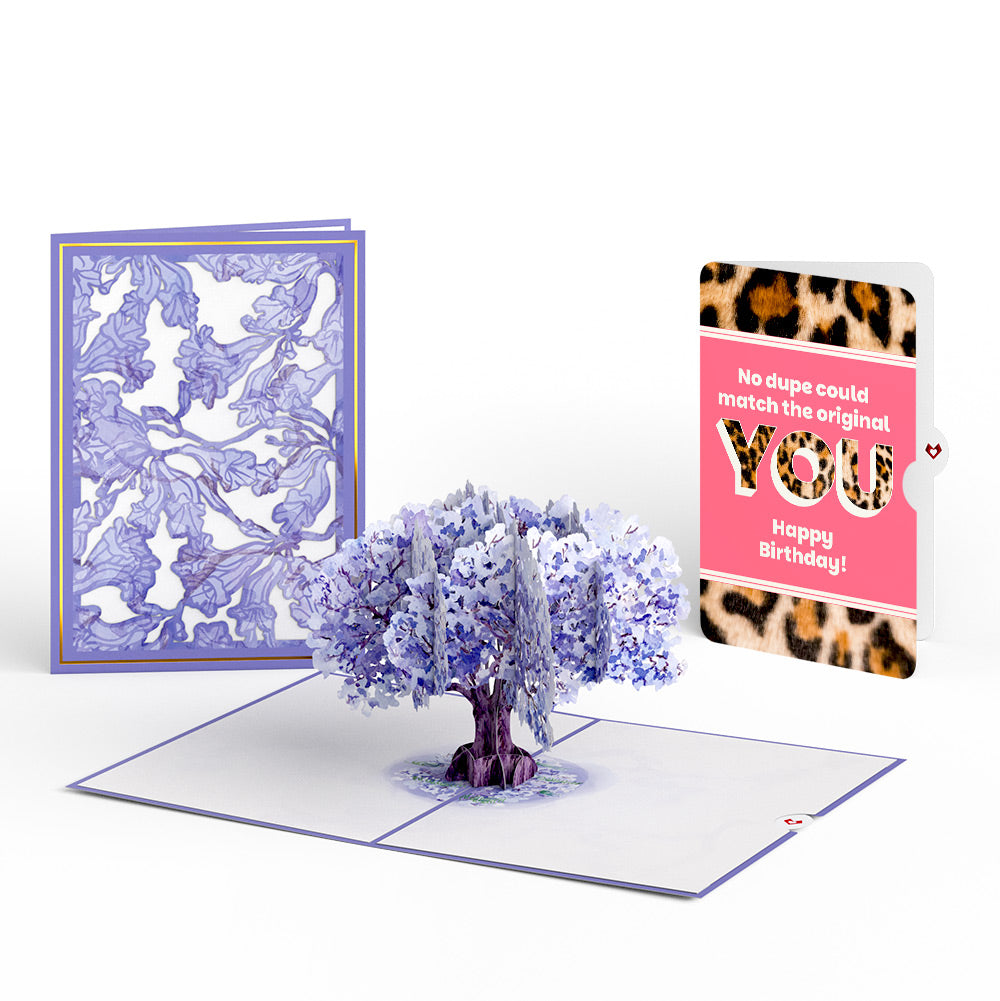 Watercolor Jacaranda Tree Birthday Pop-Up Card and The original YOU Sentiment Set