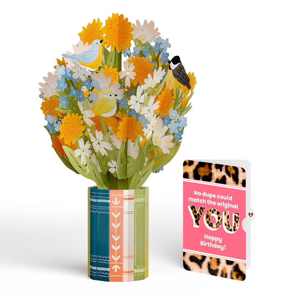 Spring Joy Birthday Bouquet and The original YOU Sentiment Set