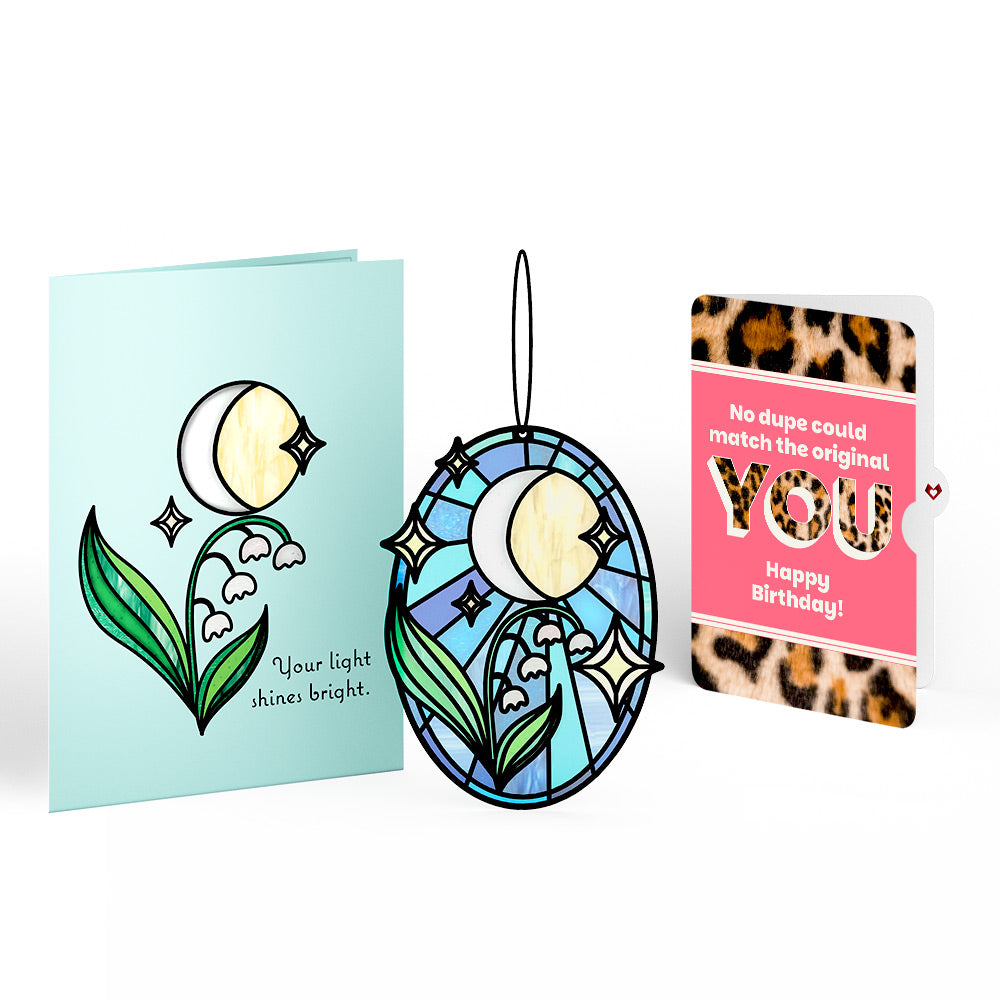 Shine Bright Twilight Bloom Birthday Suncatcher Card and The original YOU Sentiment Set