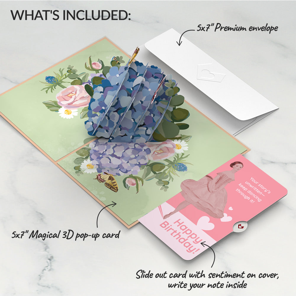 Hydrangea Butterflies Birthday Pop-Up Card and Dancing Through Life Sentiment Set