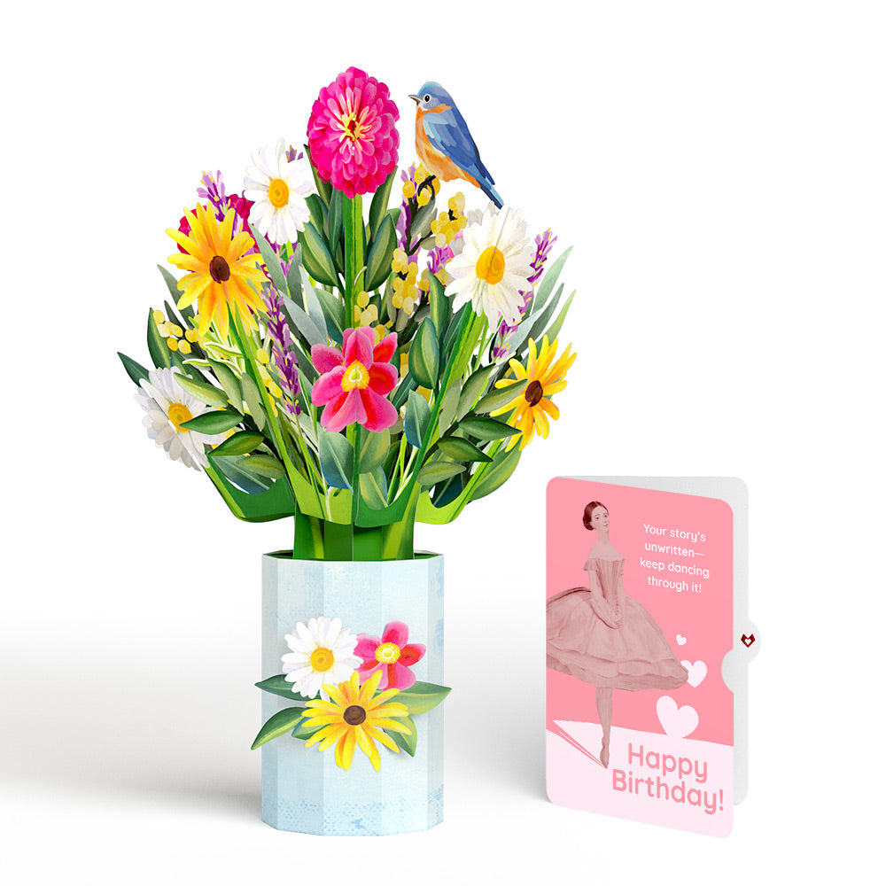 Black-Eyed Susan Birthday Bouquet and Dancing Through Life Sentiment Set