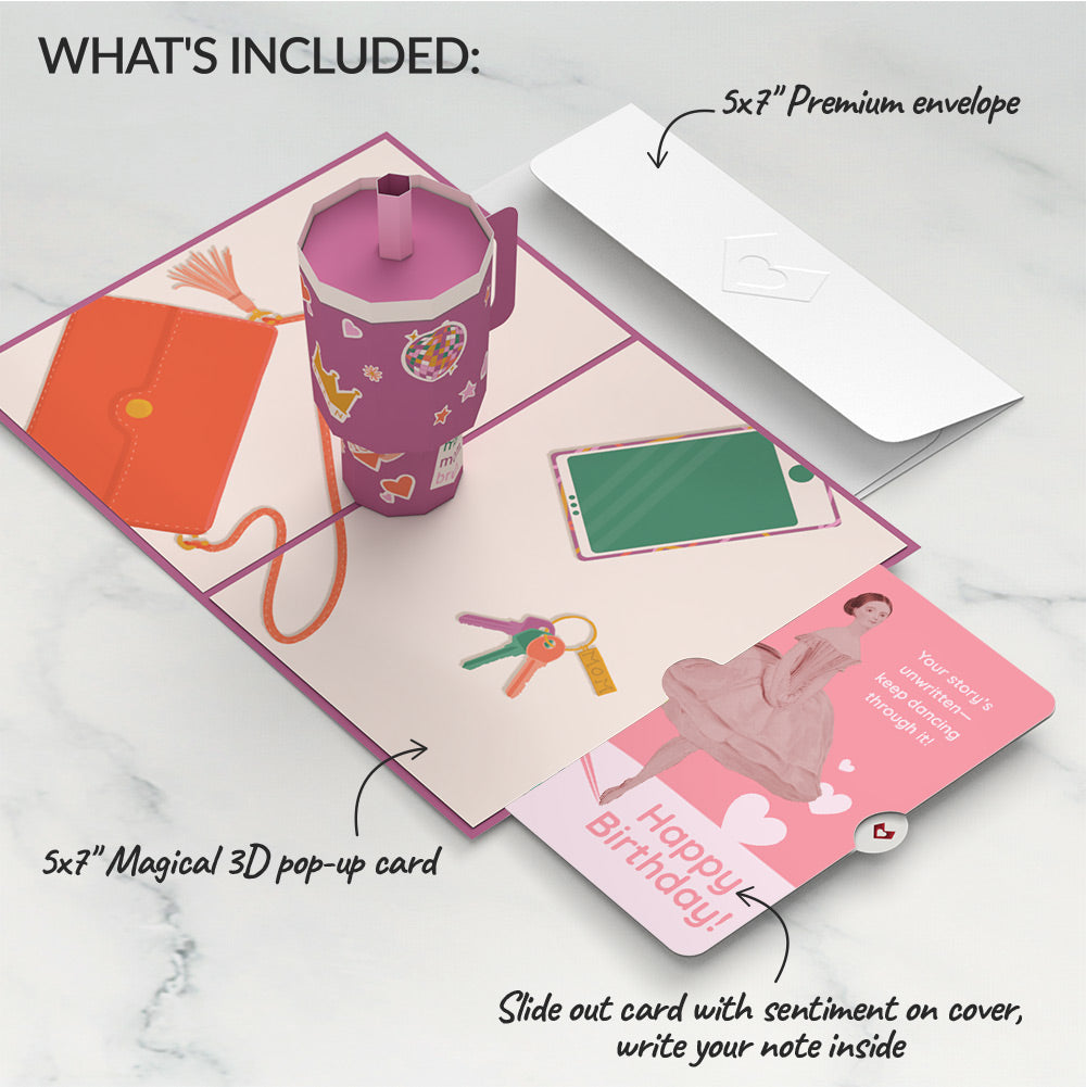 Mom Era Tumbler Birthday Pop-Up Card and Dancing Through Life Sentiment Set