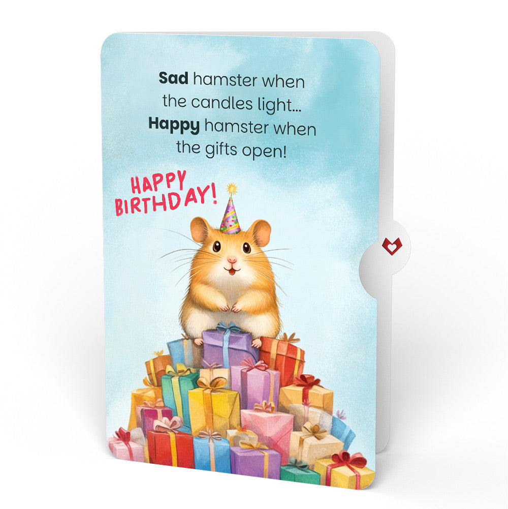 Cherry Blossom Branches in Bloom Birthday Pop-Up Card and Happy Hamster Sentiment Set