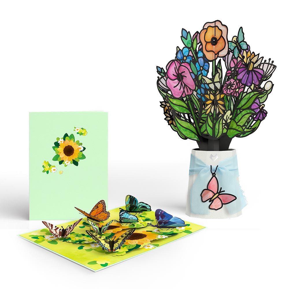 Just Because Butterfly Pop-Up Card & Suncatcher Bouquet Bundle