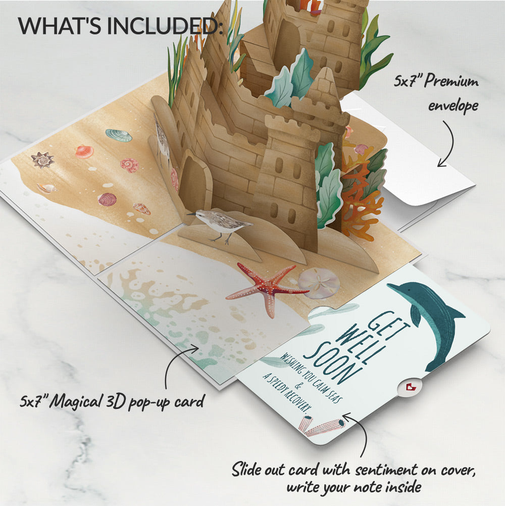 Seaside Sandcastle Get Well Soon Pop-Up Card and Sentiment Set
