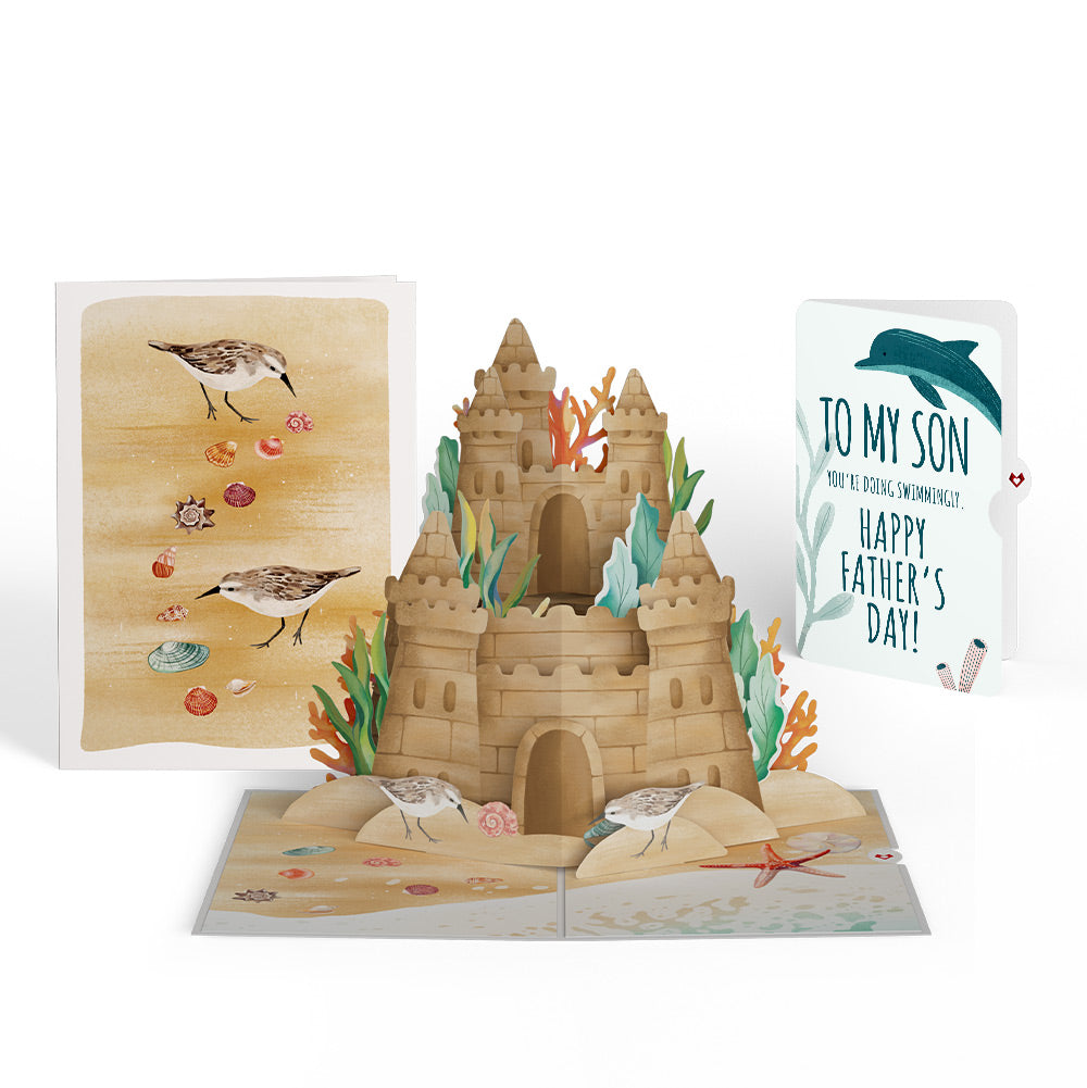 Seaside Sandcastle Father’s Day Pop-Up Card and Sentiment Set for Son