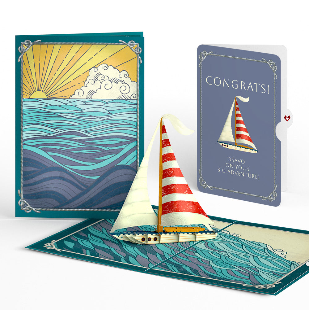 Sailboat on the Horizon Congratulations Pop-Up Card and Sentiment Set
