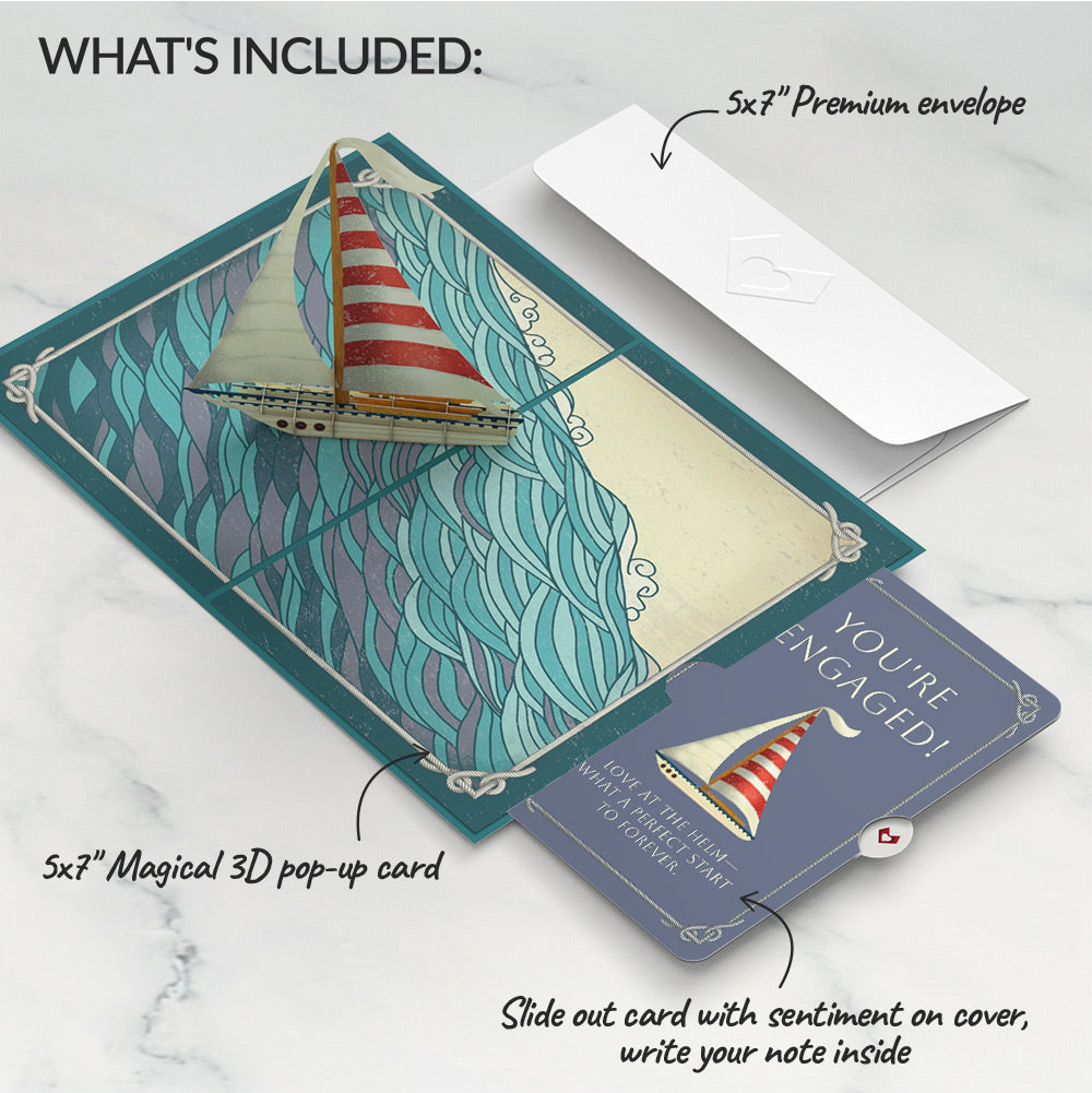 Sailboat on the Horizon Engagement Pop-Up Card and Sentiment Set