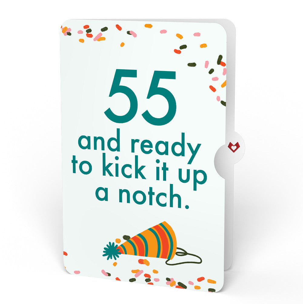 Happy Birthday Hot Stuff Pop-Up Card and 55th Kick It Up Sentiment Set