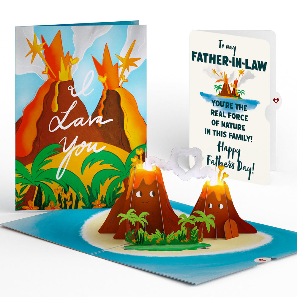 I Lava You Father's Day Light-Up Pop-Up Card and Sentiment Set for Father-in-law