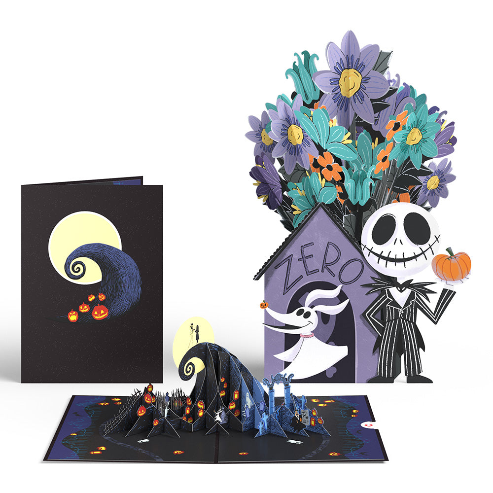 Disney’s The Nightmare Before Christmas Pop-Up Card & Flower Buds Bouquet Bundle
