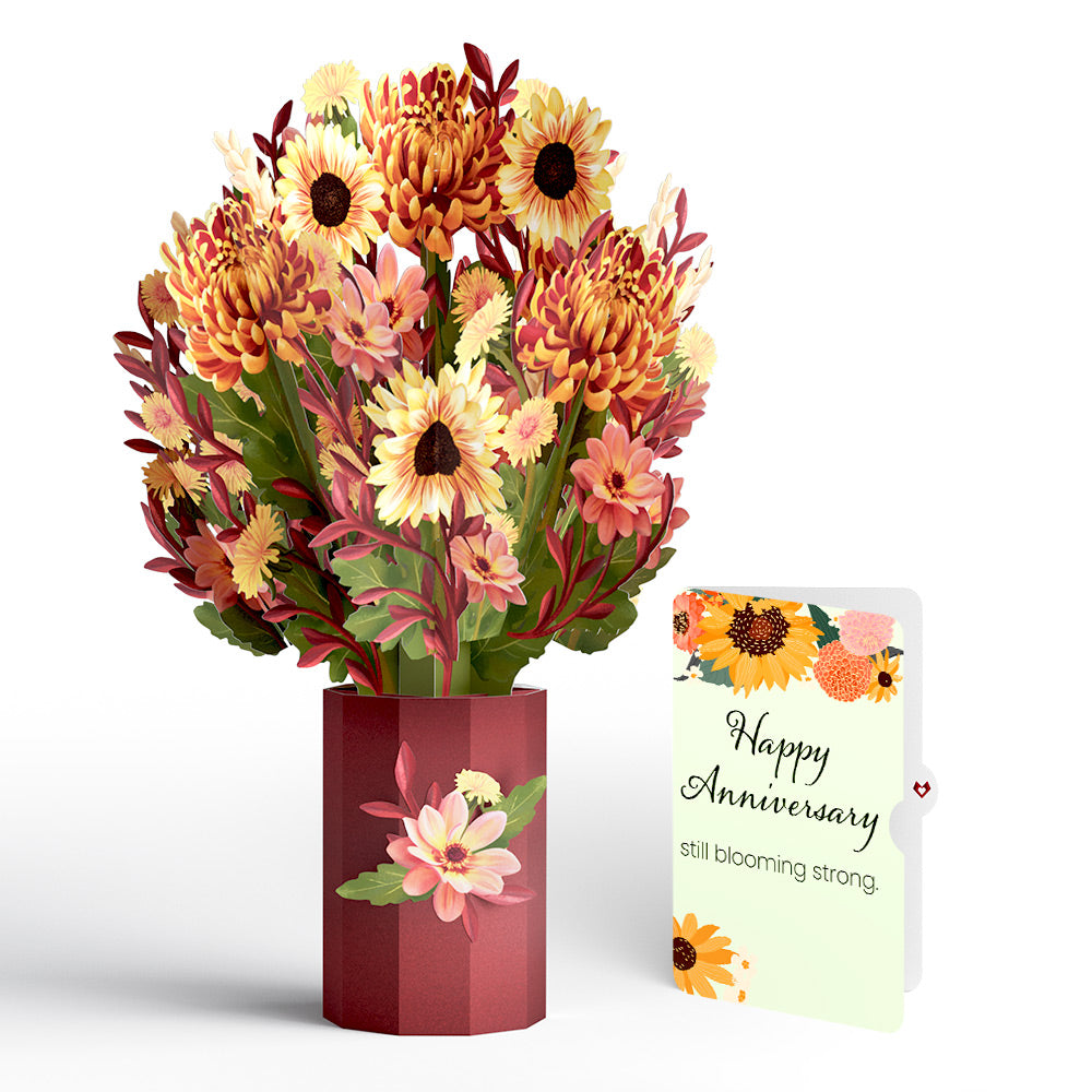 Fall Sunshine Anniversary Bouquet and Sentiment Set
