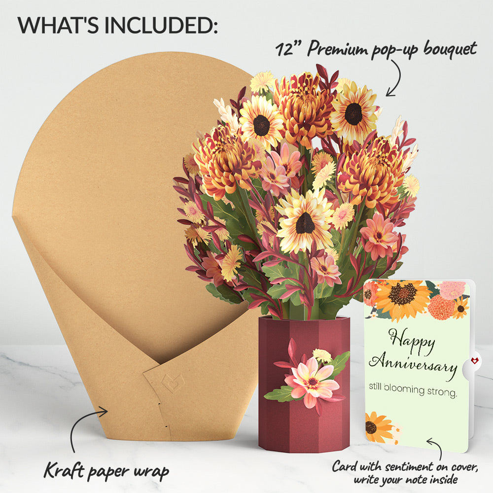 Fall Sunshine Anniversary Bouquet and Sentiment Set