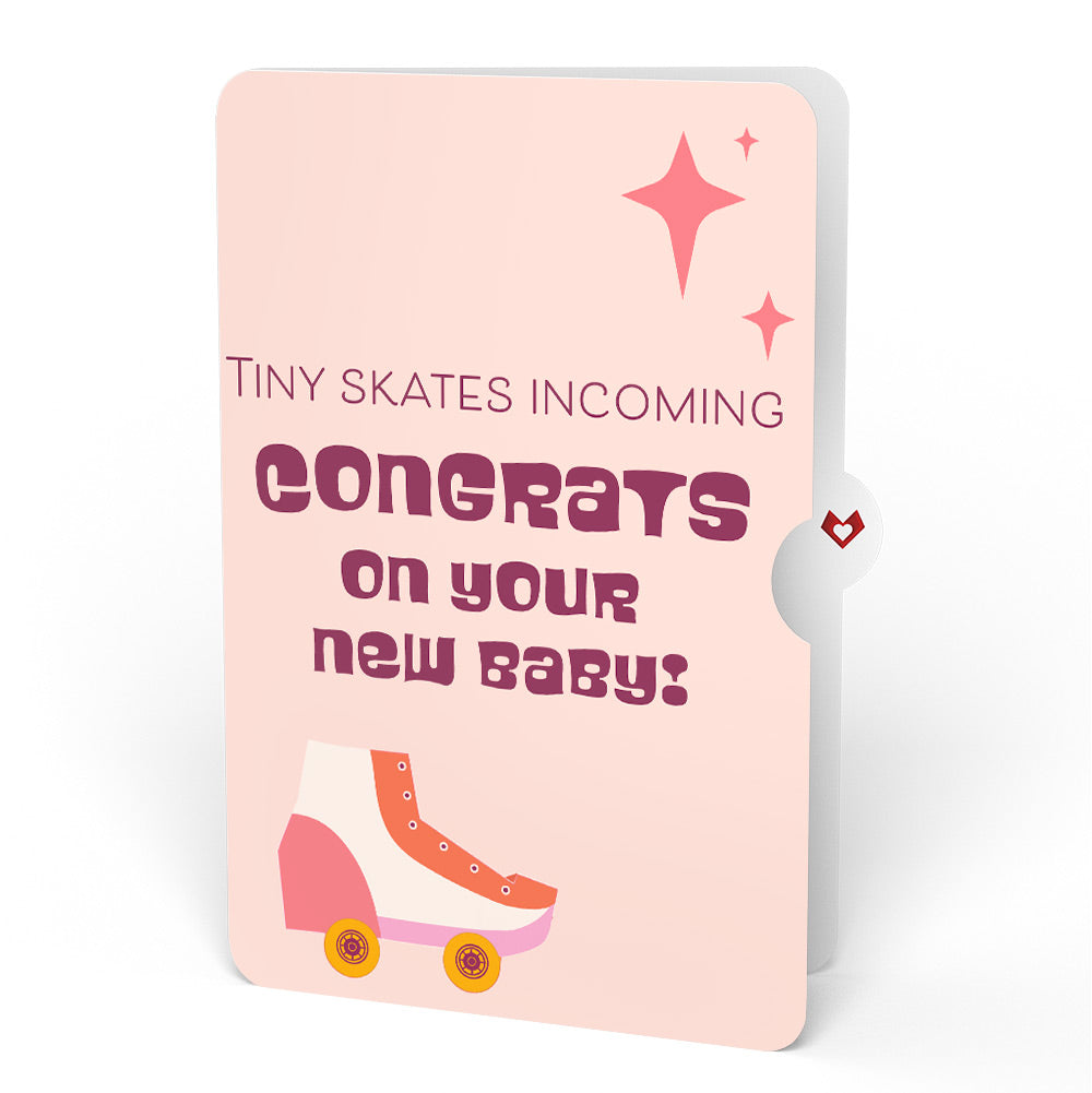 Let the Good Times Roll Roller Skate New Baby Pop-Up Card and Sentiment Set