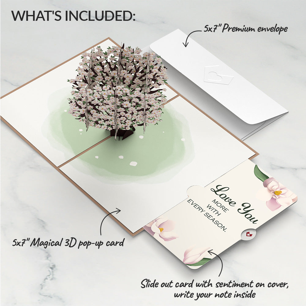 Pink Magnolia Tree Love Pop-Up Card and Sentiment Set