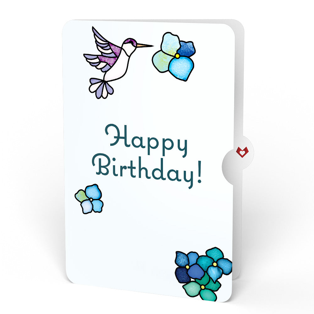 Sunlit Hydrangeas Birthday Suncatcher Bouquet and Sentiment Set