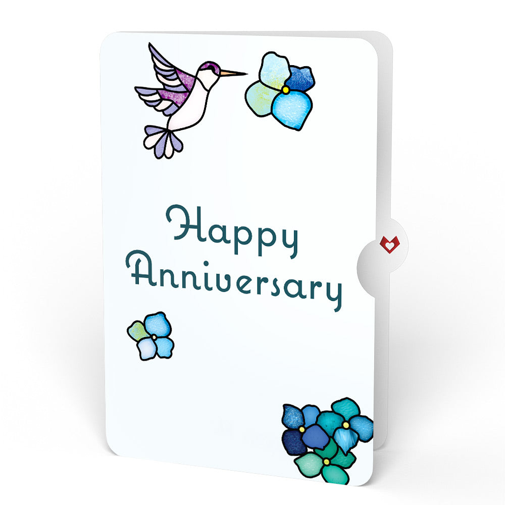 Sunlit Hydrangeas Anniversary Suncatcher Bouquet and Sentiment Set