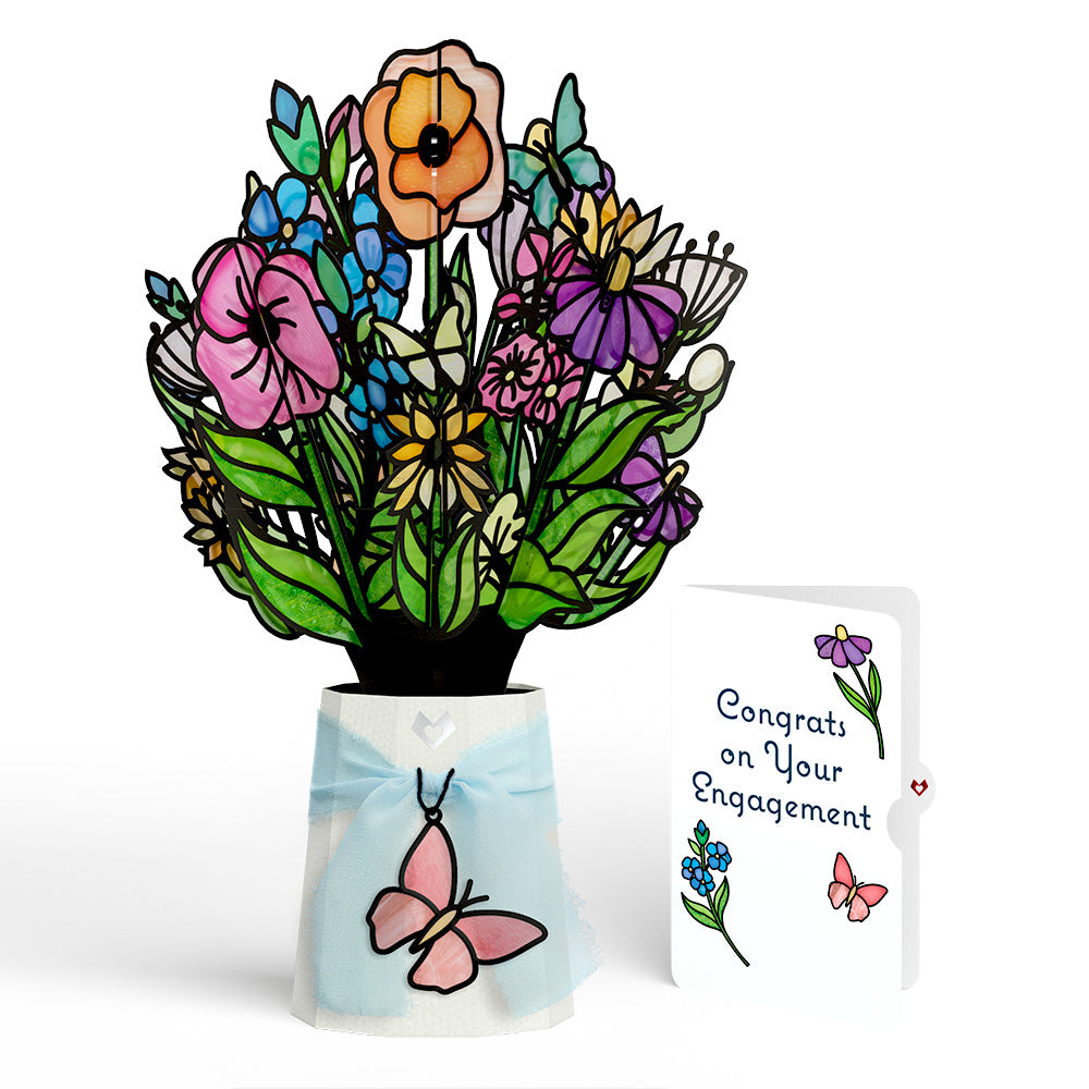 Garden Glow Engagement Suncatcher Bouquet and Sentiment Set