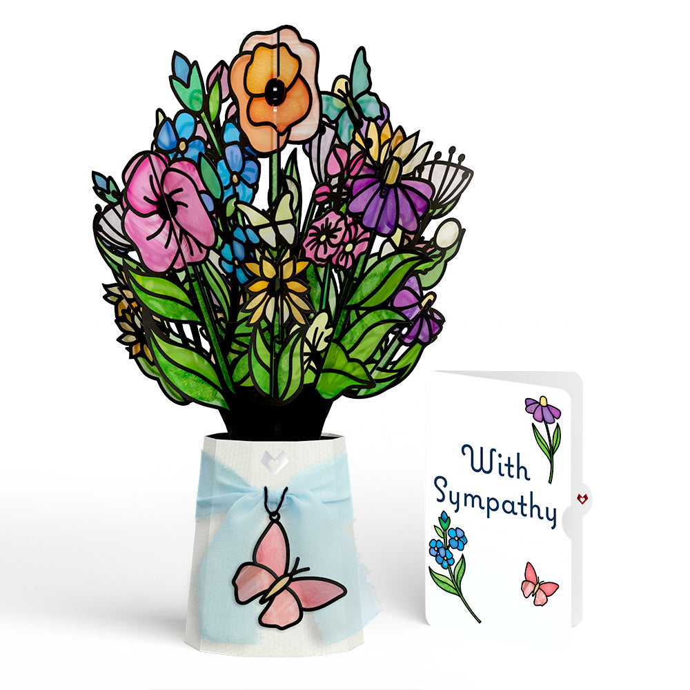 Garden Glow Sympathy Suncatcher Bouquet and Sentiment Set