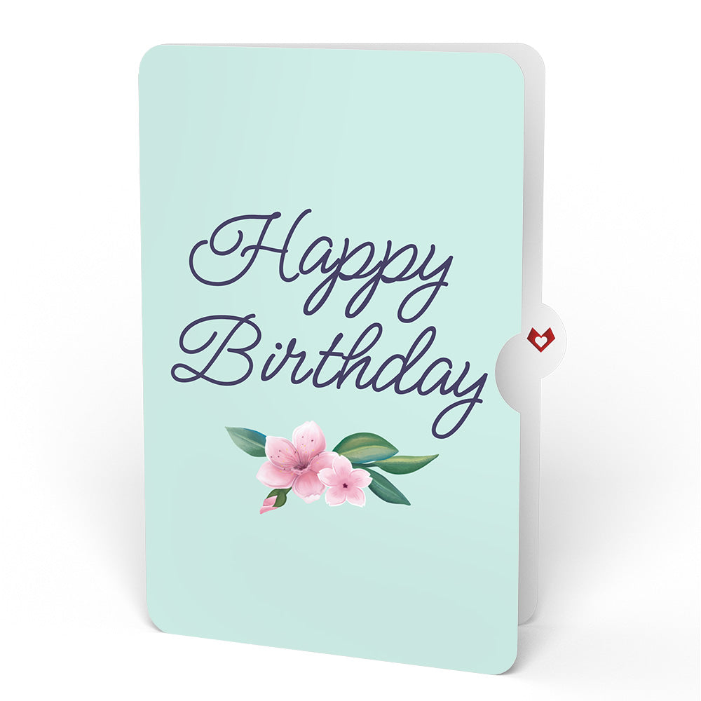 Cherry Blossom Butterfly Birthday Bouquet and Sentiment Set