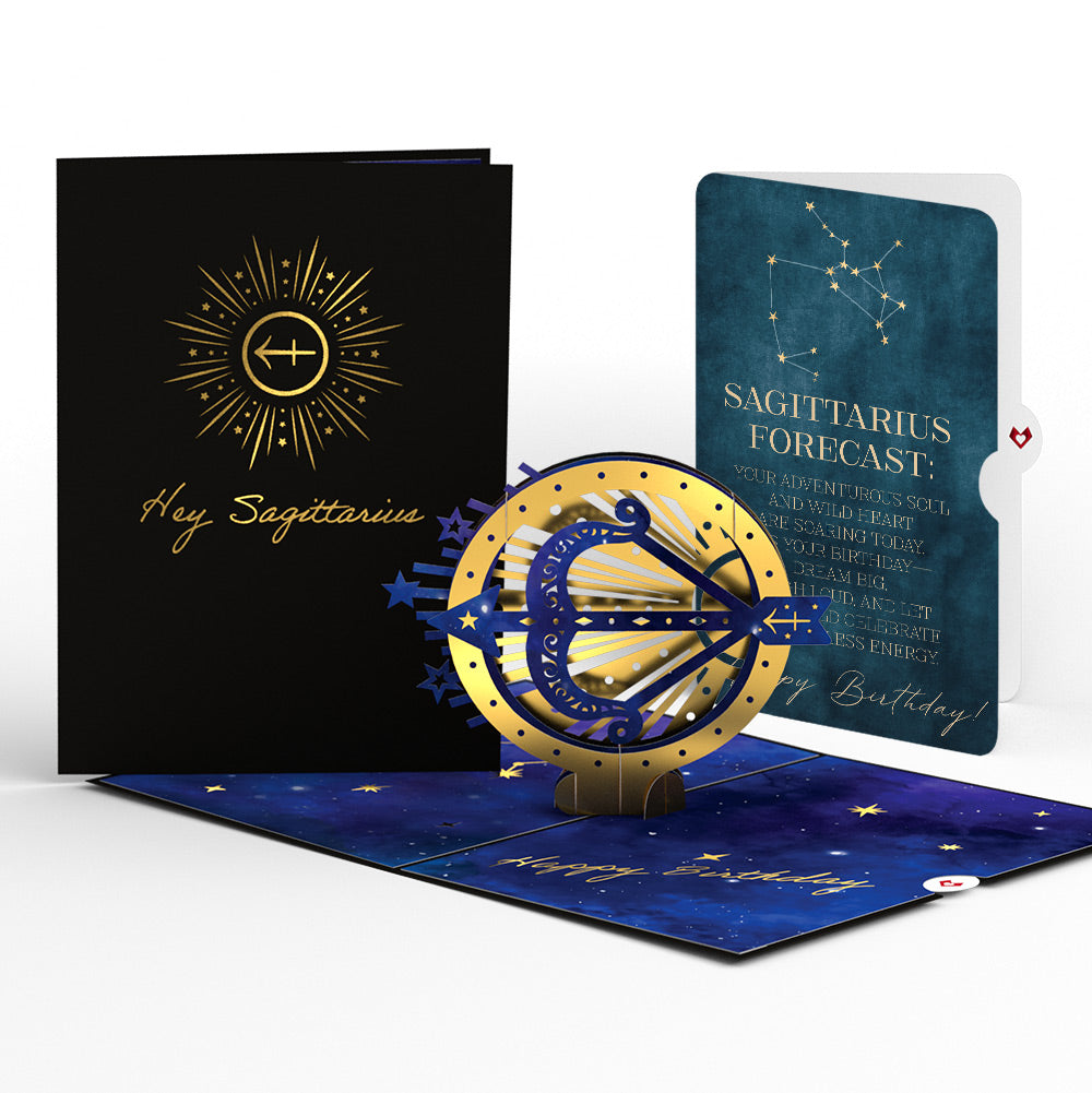Sagittarius Zodiac Birthday Pop-Up Card and Sentiment Set