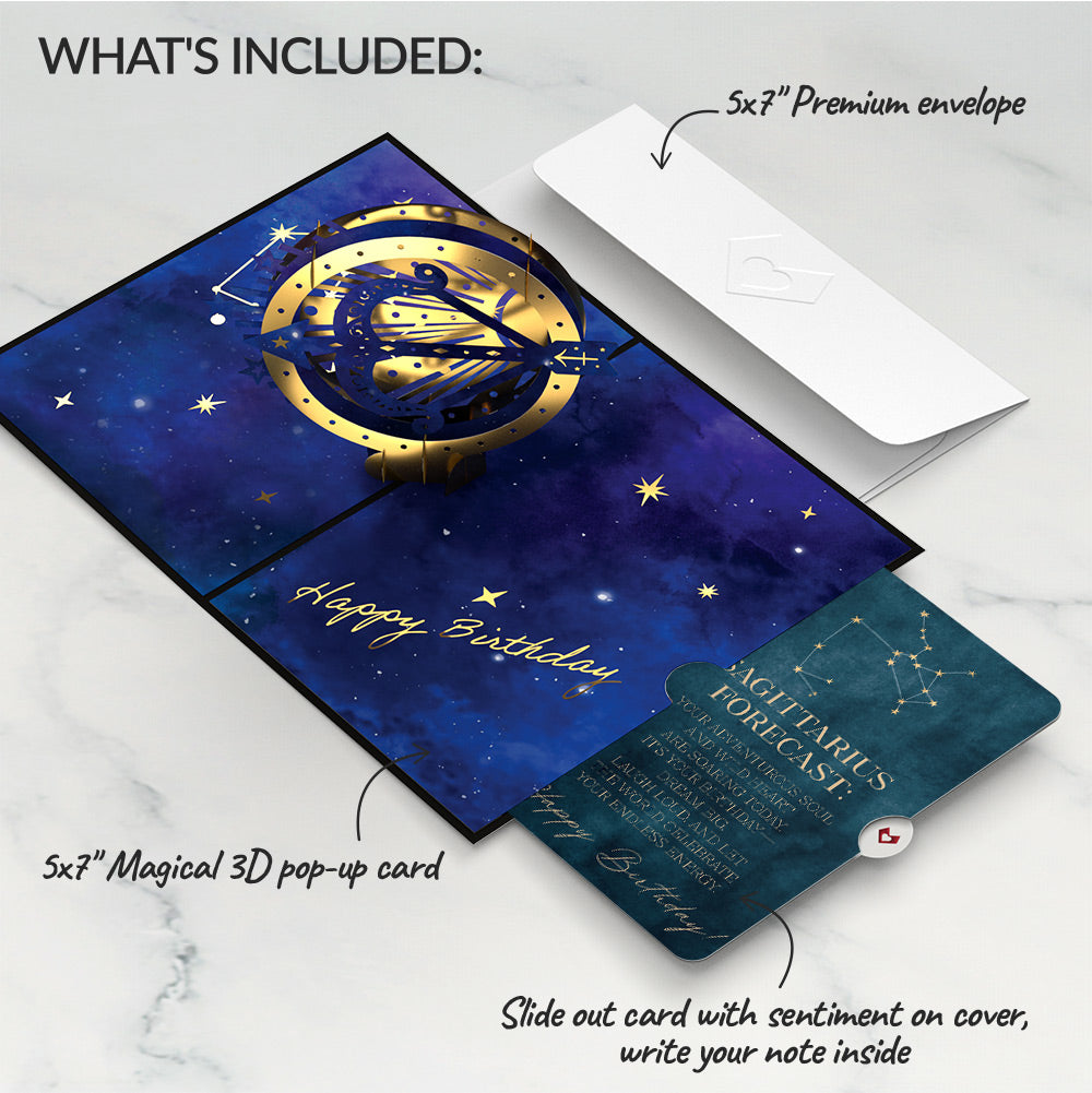 Sagittarius Zodiac Birthday Pop-Up Card and Sentiment Set