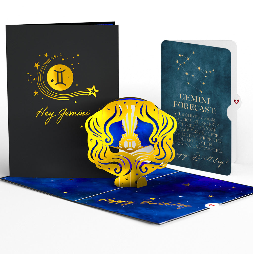 Gemini Zodiac Birthday Pop-Up Card and Sentiment Set
