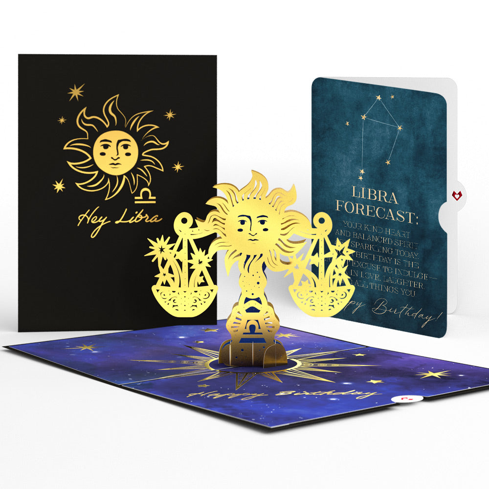 Libra Zodiac Birthday Pop-Up Card and Sentiment Set