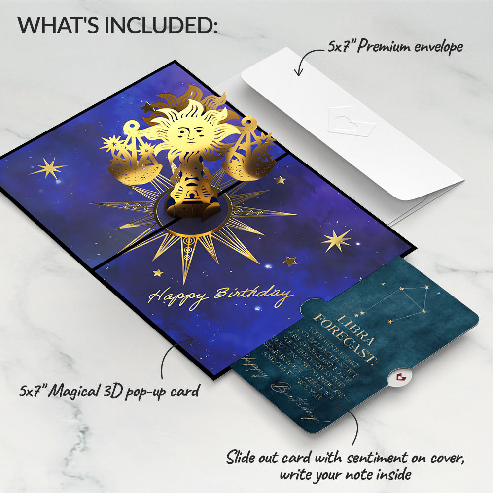 Libra Zodiac Birthday Pop-Up Card and Sentiment Set