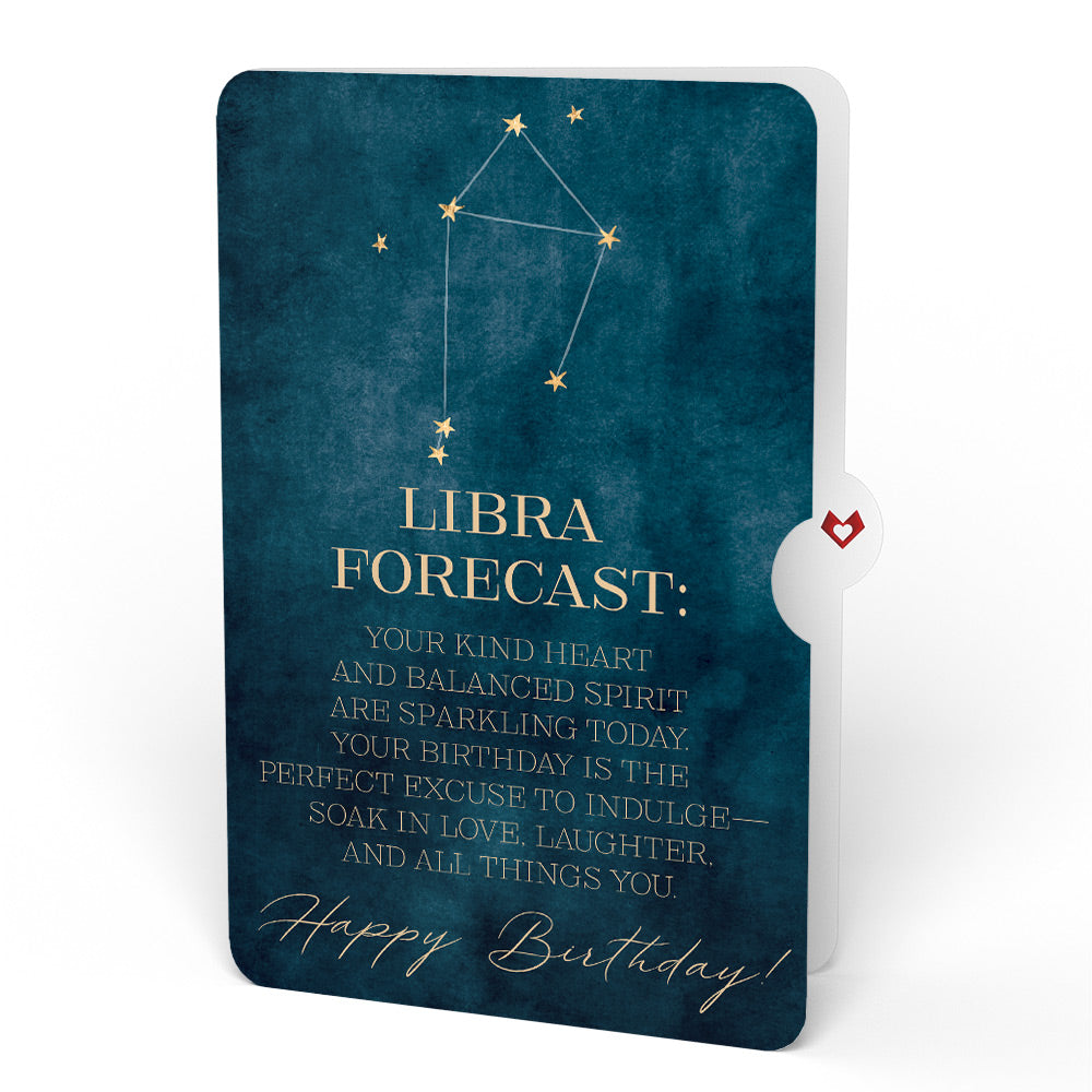 Wisteria Birthday Bouquet and Libra Zodiac Sentiment Set