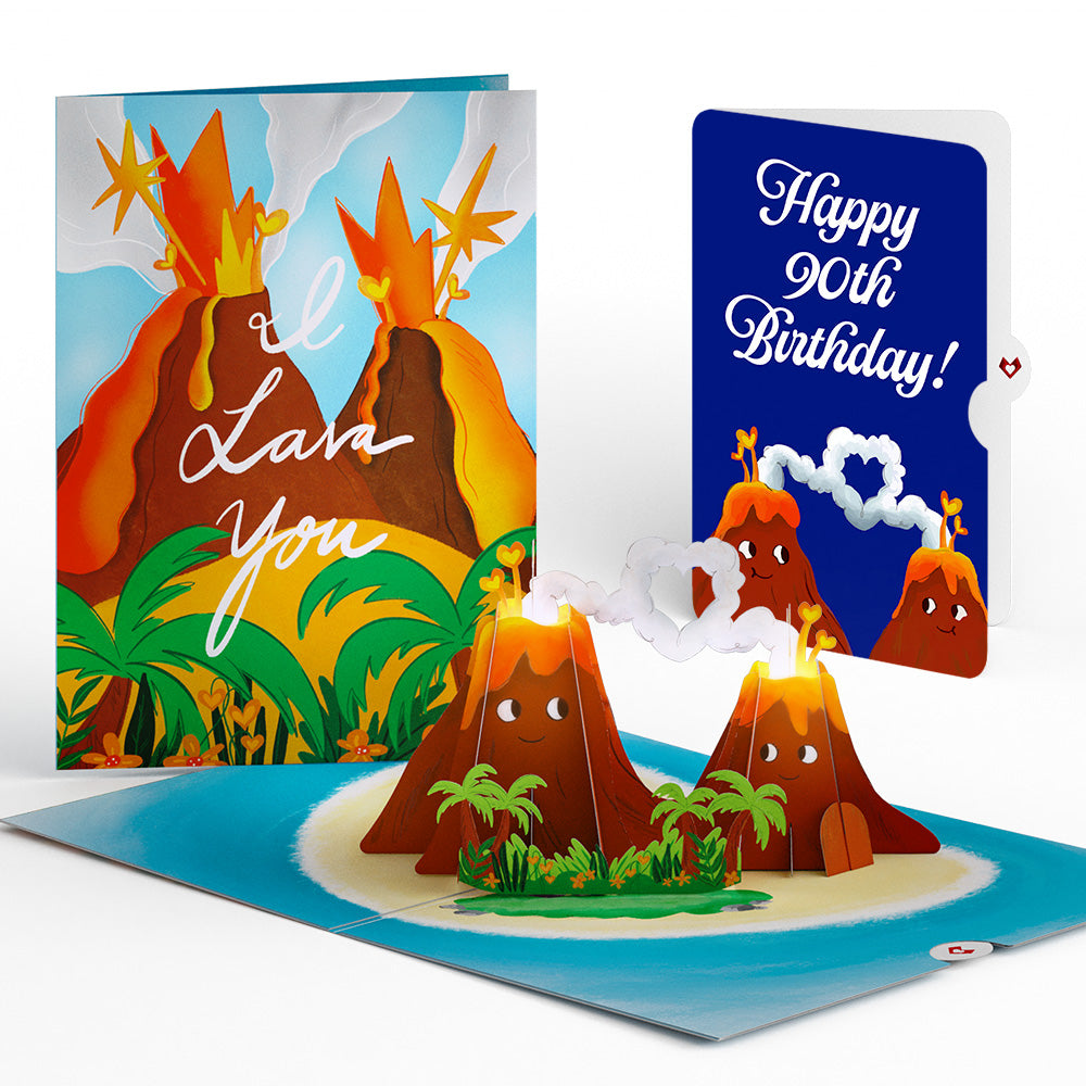 I Lava You 90th Birthday Light-Up Pop-Up Card and Sentiment Set