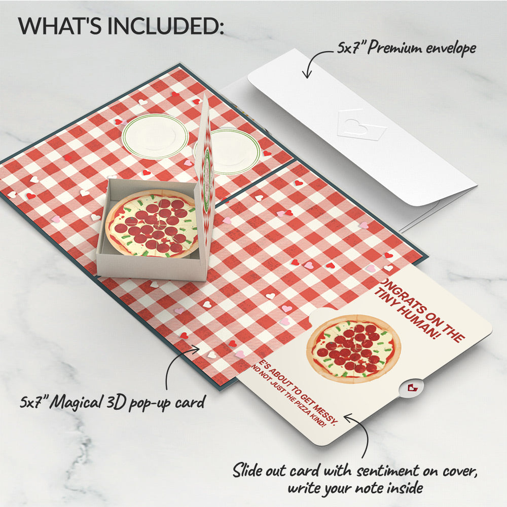 Pizza Love New Baby Pop-Up Card and Sentiment Set