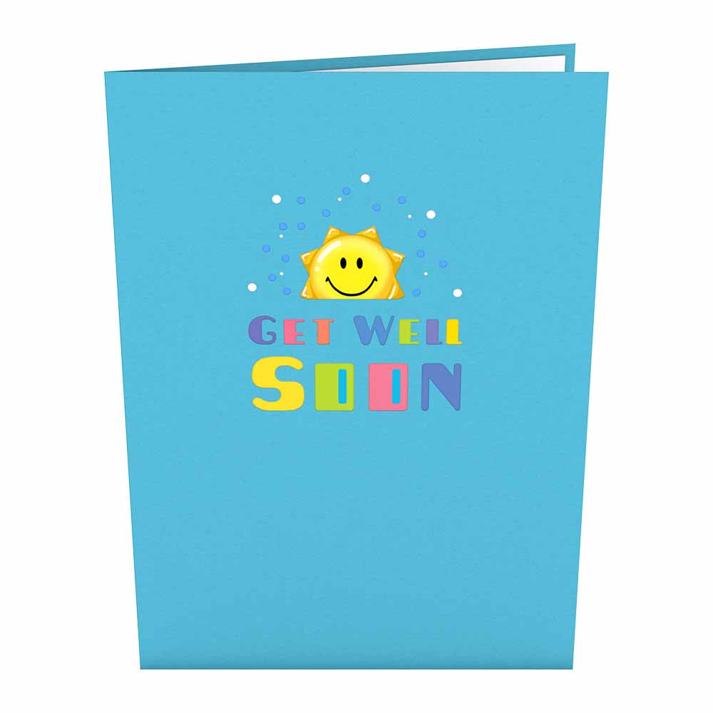 Get Well Soon Balloons Pop-Up Card