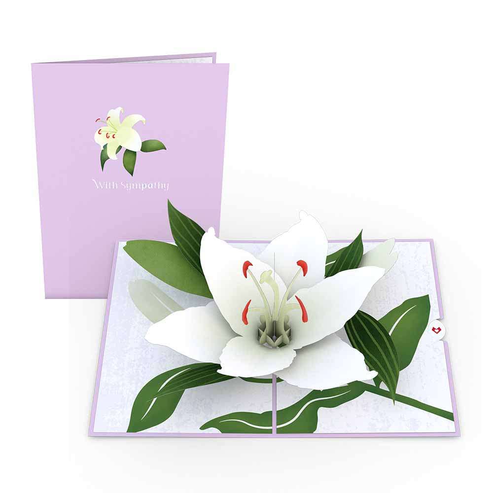 lily flower card Sympathy Lily Pop-Up Card