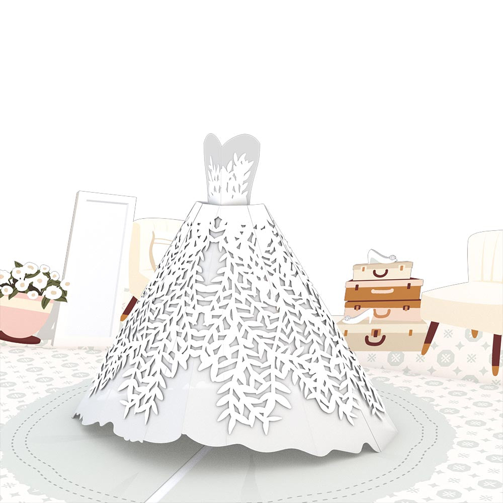 Wedding Dress Pop-Up Card