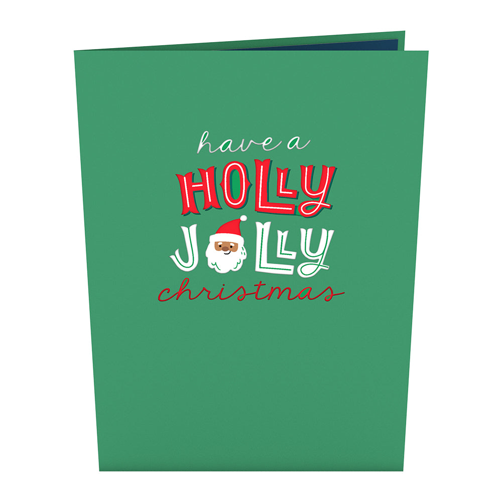 Santa Decorating a Christmas Tree Pop-Up Card