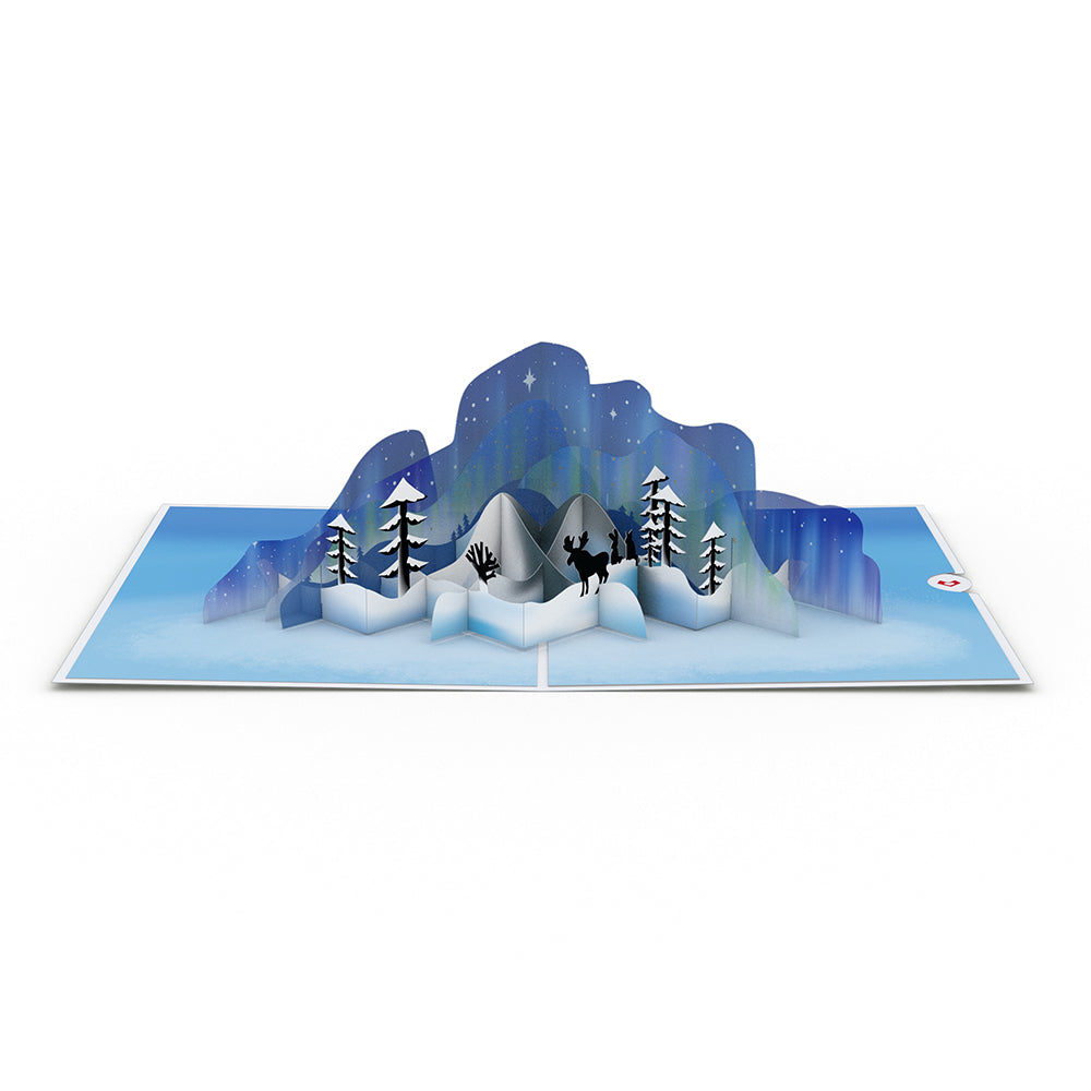 Winter Borealis Scene Pop-Up Card