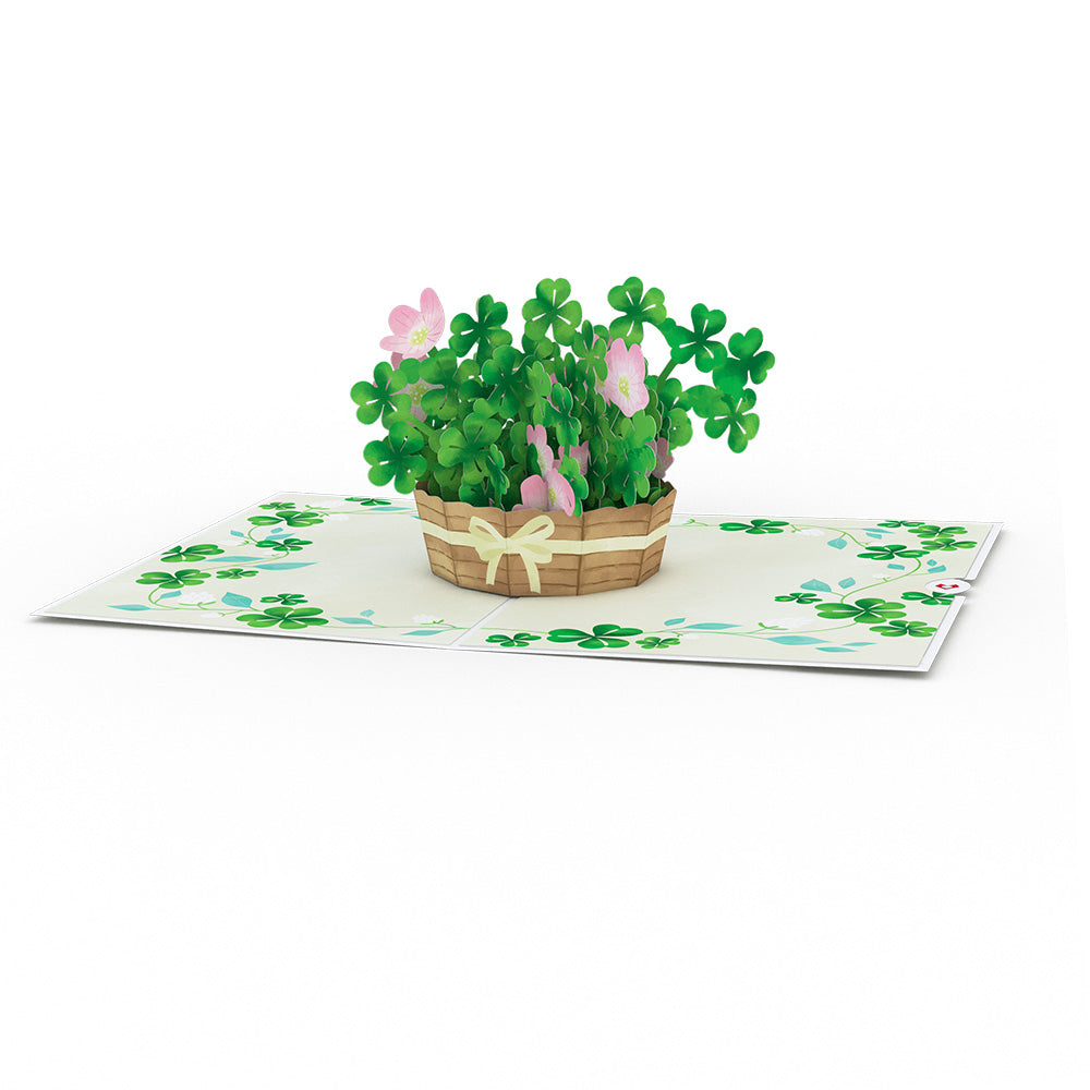Shamrock Basket St. Patrick's Day Pop-Up Card