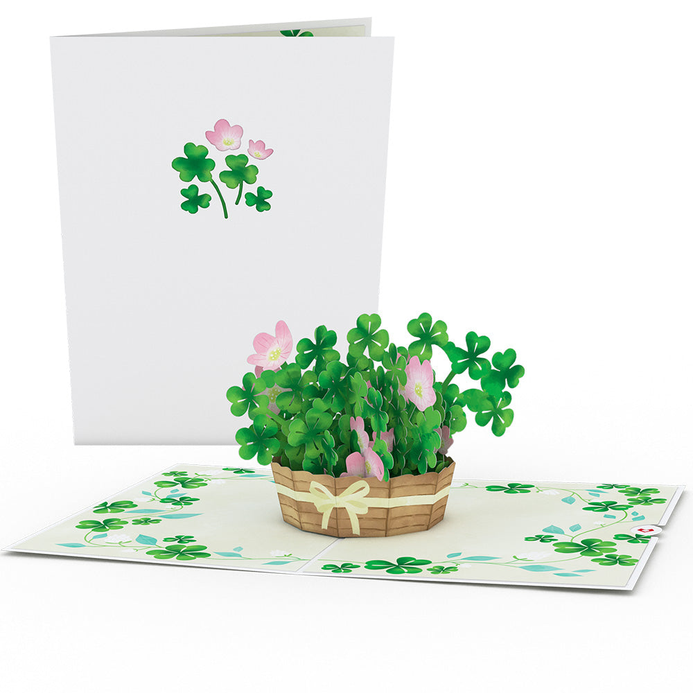 Shamrock Basket St. Patrick's Day Pop-Up Card