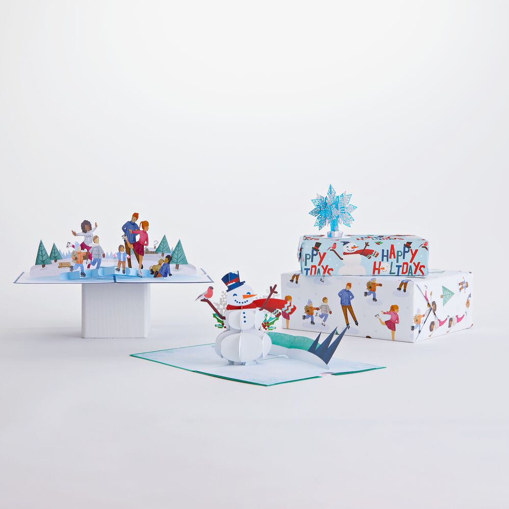 Whimsical Holiday Gift Wrap & Card Bundle
