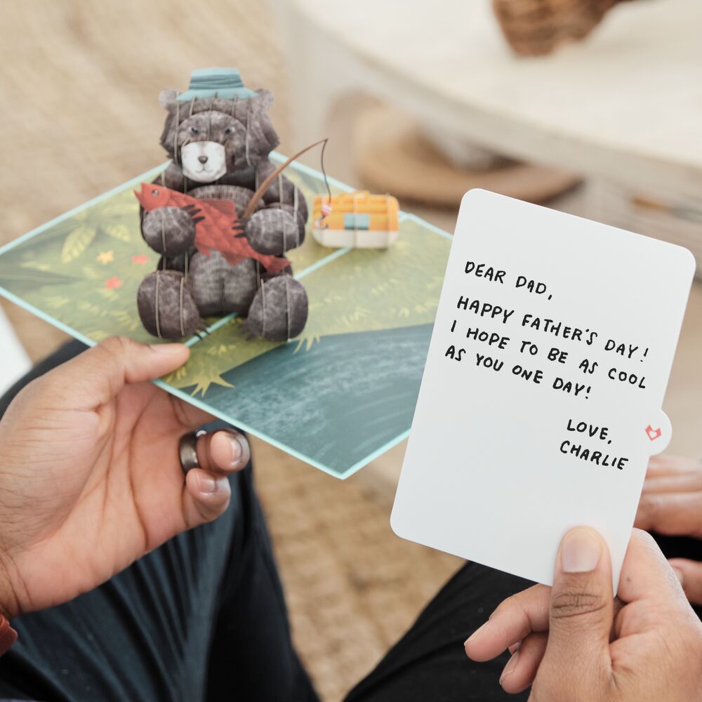 Father’s Day Fishing Bear Pop-Up Card