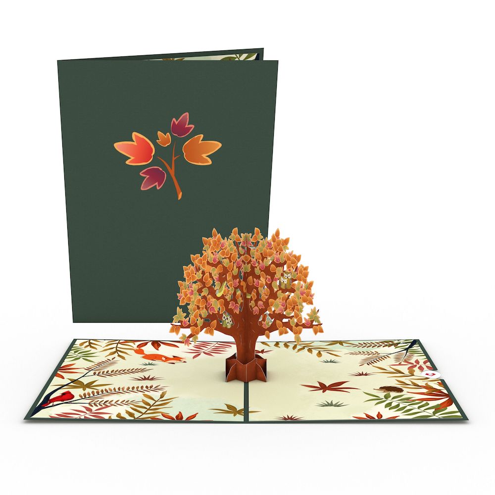 Fall Woodland Animal Tree Pop-Up Card