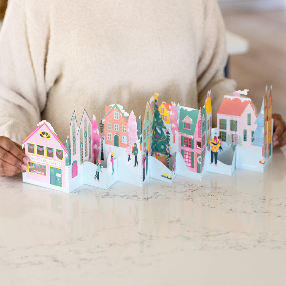 Happy Holidays Festive Village Loooooong Card™