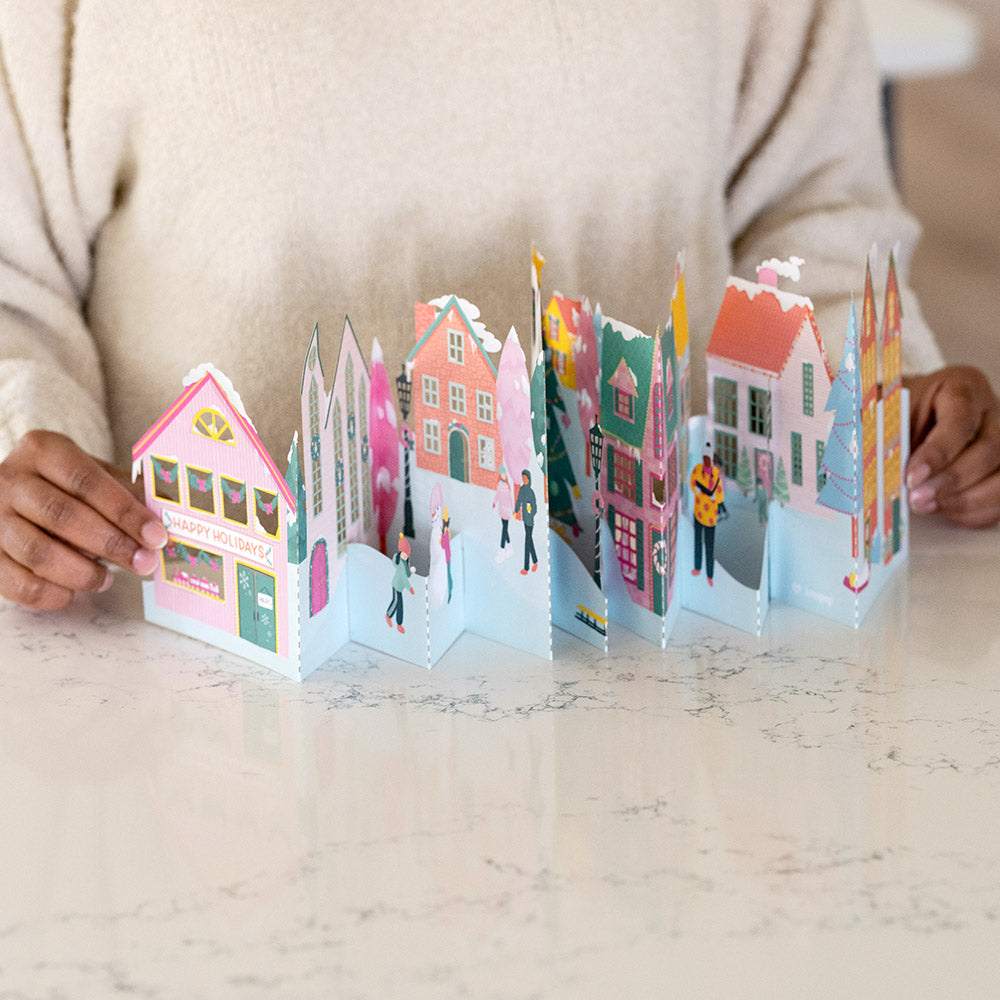Happy Holidays Festive Village Loooooong Card™