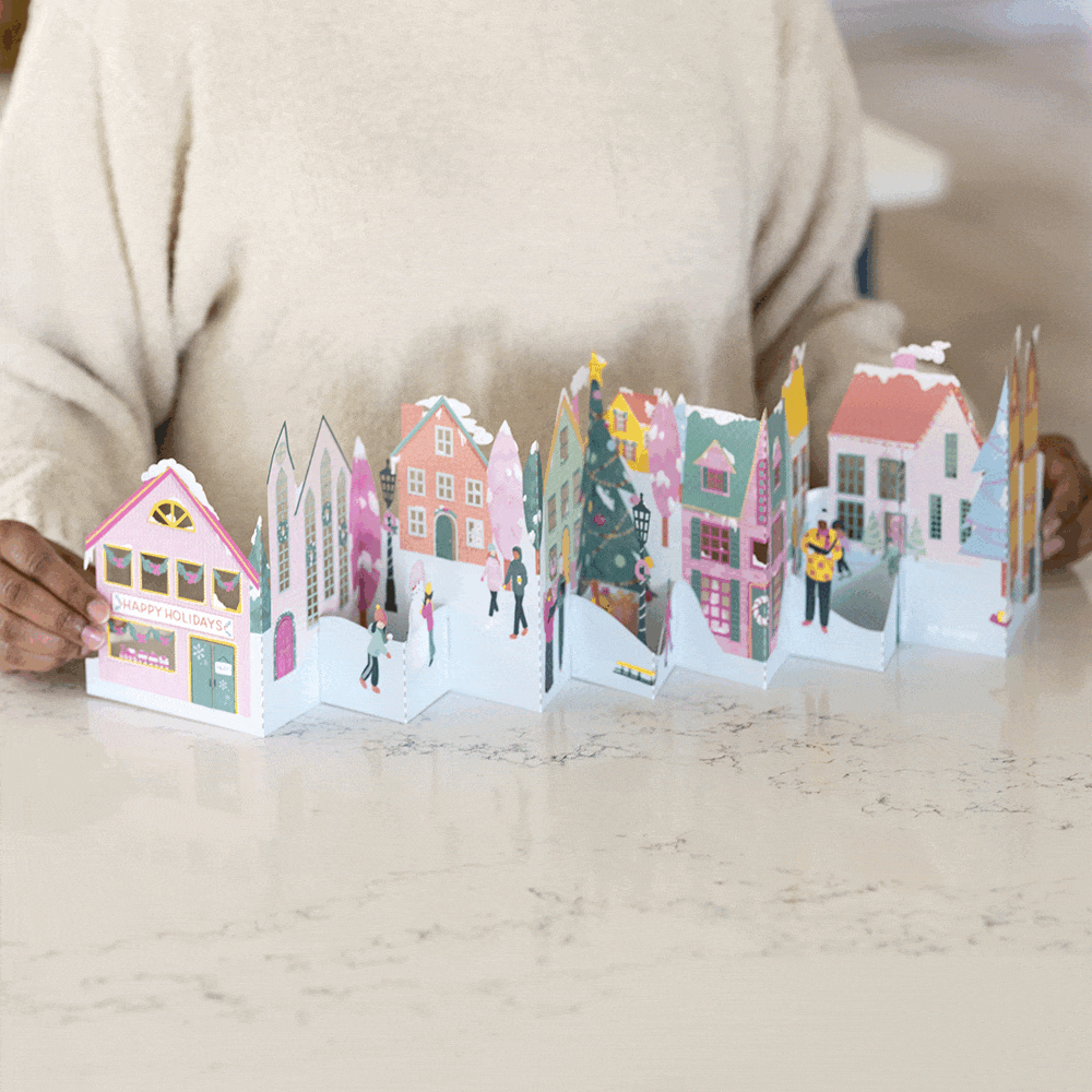 Happy Holidays Festive Village Loooooong Card™