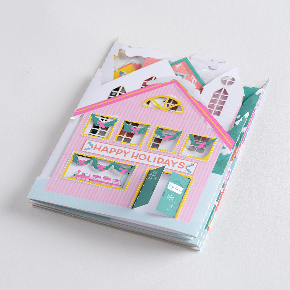 Happy Holidays Festive Village Loooooong Card™