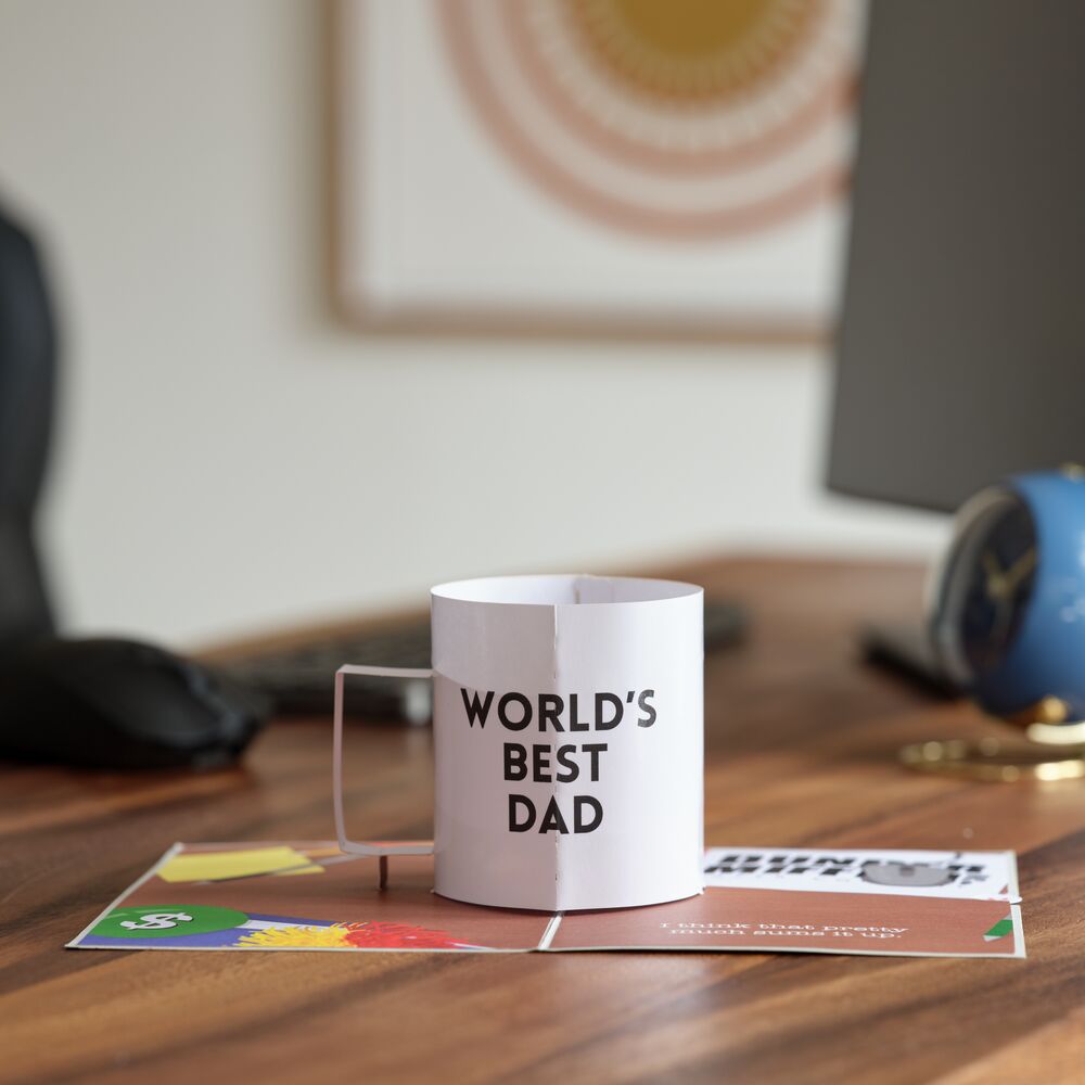 The Office World's Best Dad Mug Pop-Up Card