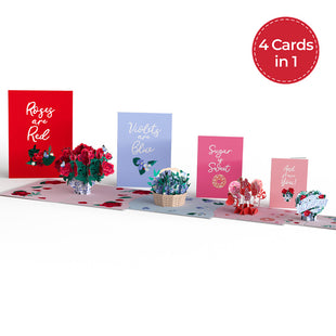 Valentine's Day Roses 4-in-1 Nesting Card greeting card -  Lovepop