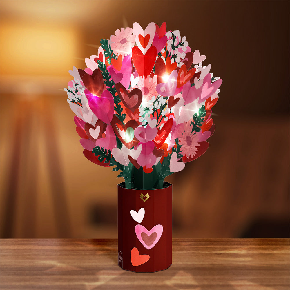 Whimsical Hearts Light-Up Bouquet