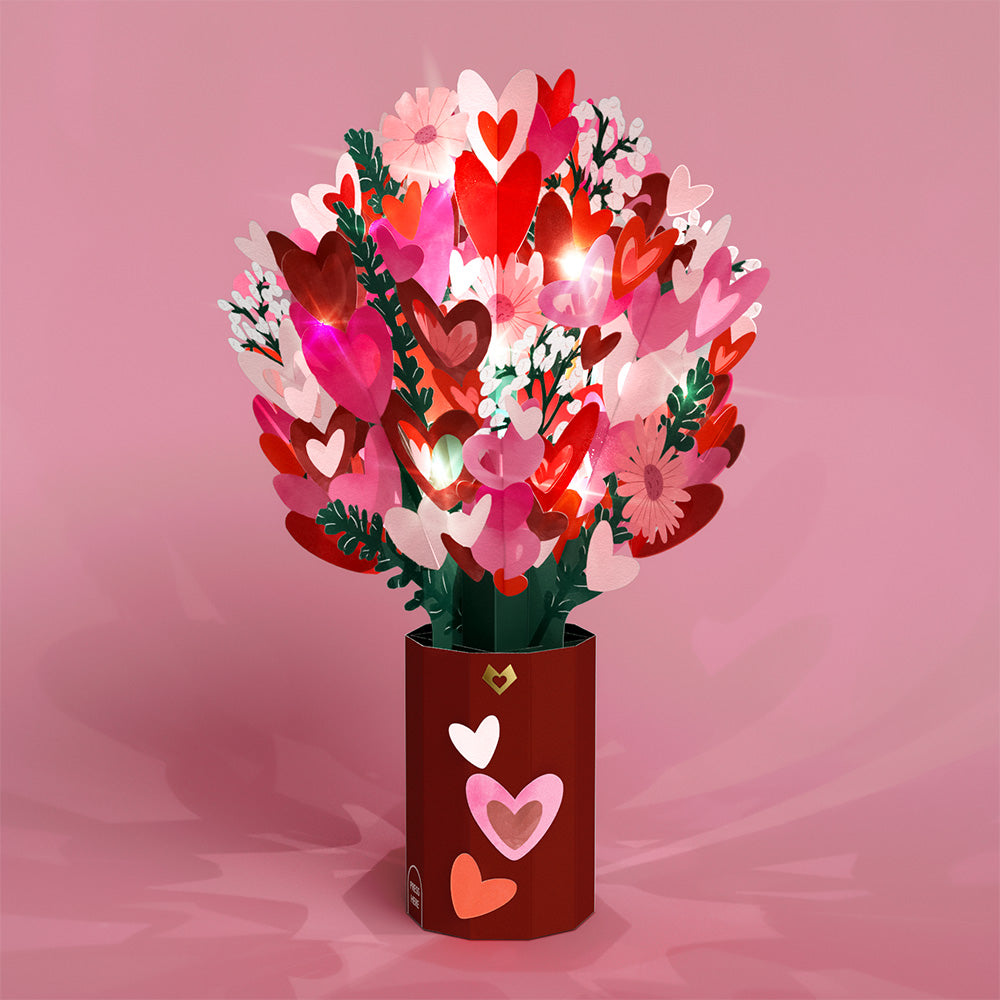 You Light Up My Life Light-Up Pop-Up Card & Bouquet Bundle